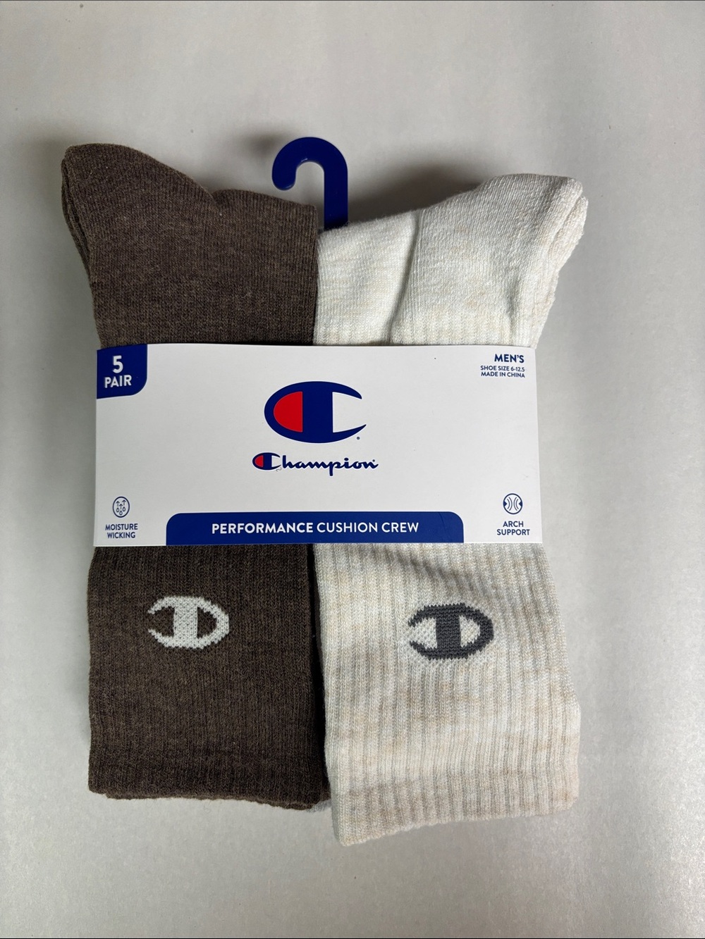 New Champion Socks Men’s 5 Pair Performance Crew Sock Athletic Casual Activewear